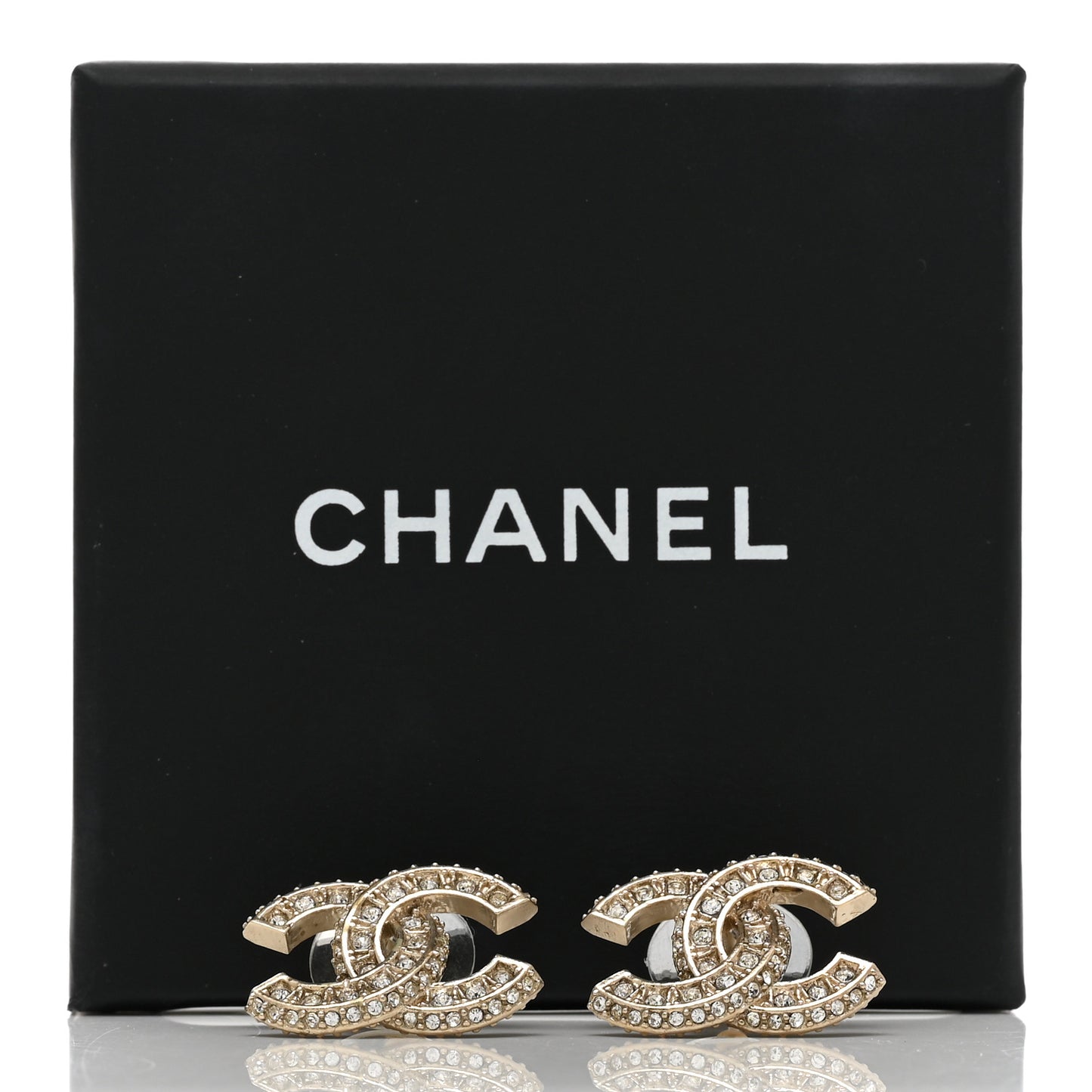 Crystal Timeless CC Earrings Light Gold