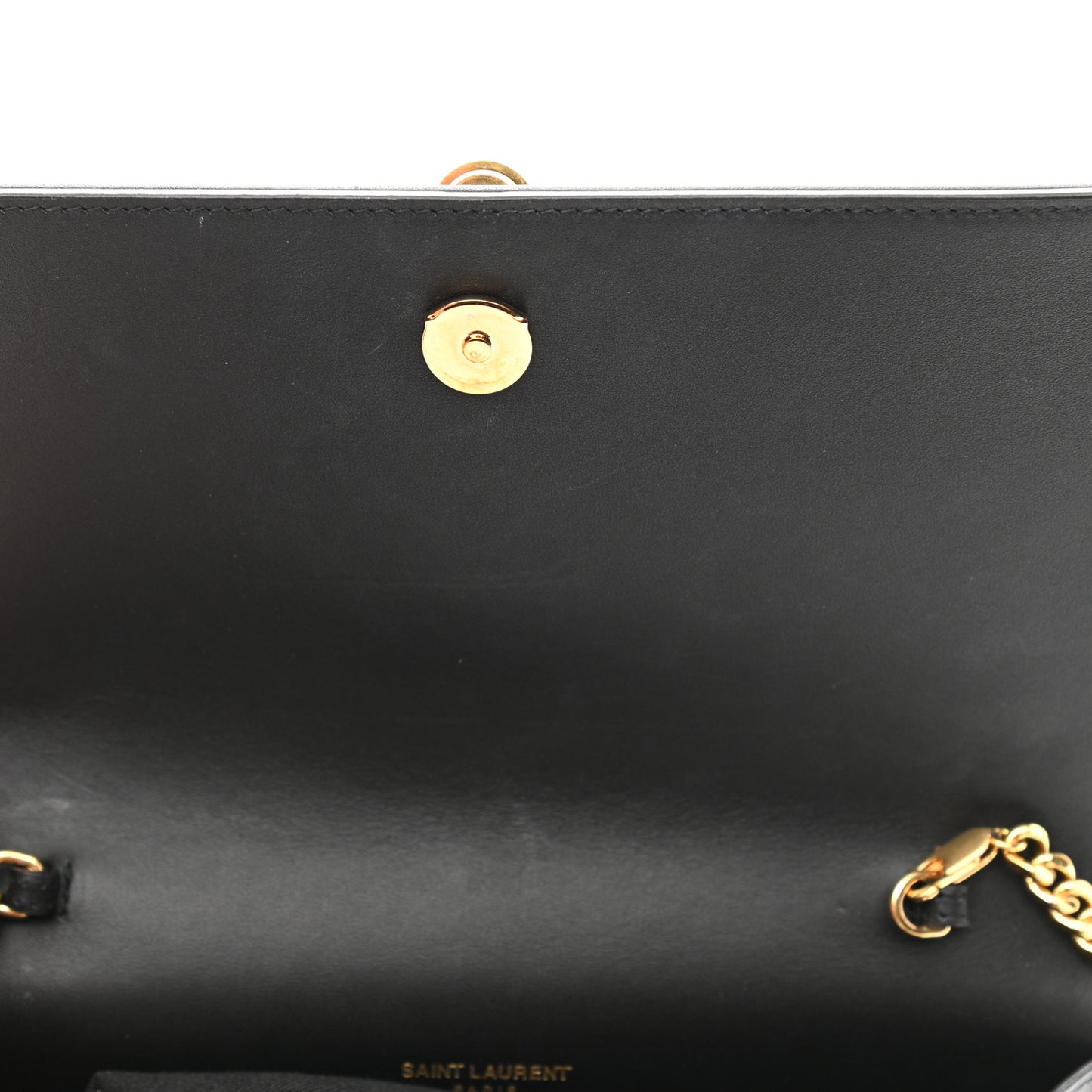 Smooth Calfskin Classic Monogram Kate Tassel Chain Wallet Black