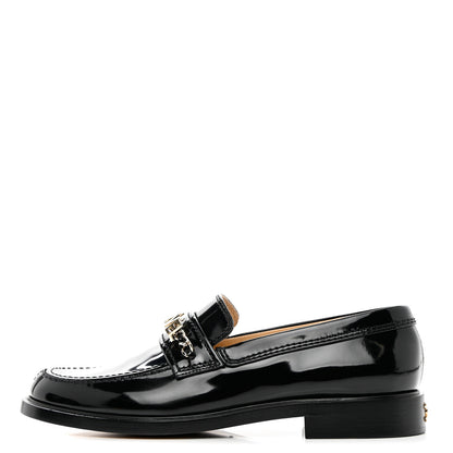 Chanel Shiny Calfskin Logo Loafers 42 Black 1 of 9