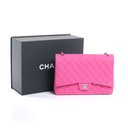 Chanel Iridescent Caviar Maxi Double Flap Hot Pink 3 of 9