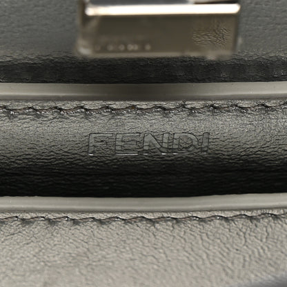 Fendi Metallic Karung Petite Peekaboo I SEE U Satchel Argento 7 of 15
