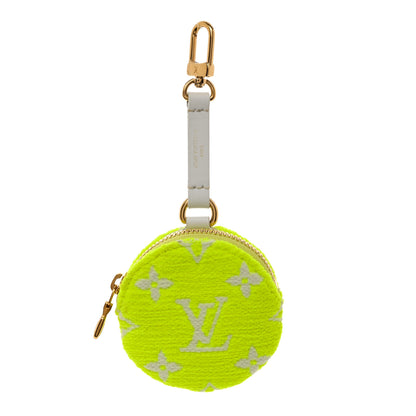 Louis Vuitton Monogram Tennis Ball Round Coin Purse Bag Charm Key Holder 1 of 5