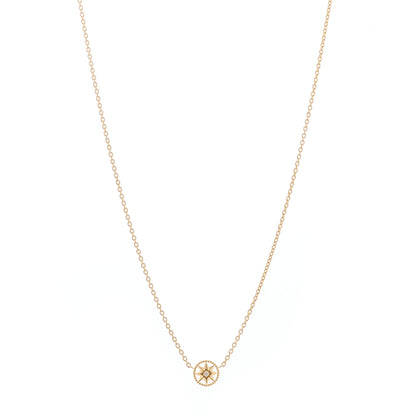 Christian Dior 18K Yellow Gold Diamond XS Rose Des Vents Necklace 1 of 6