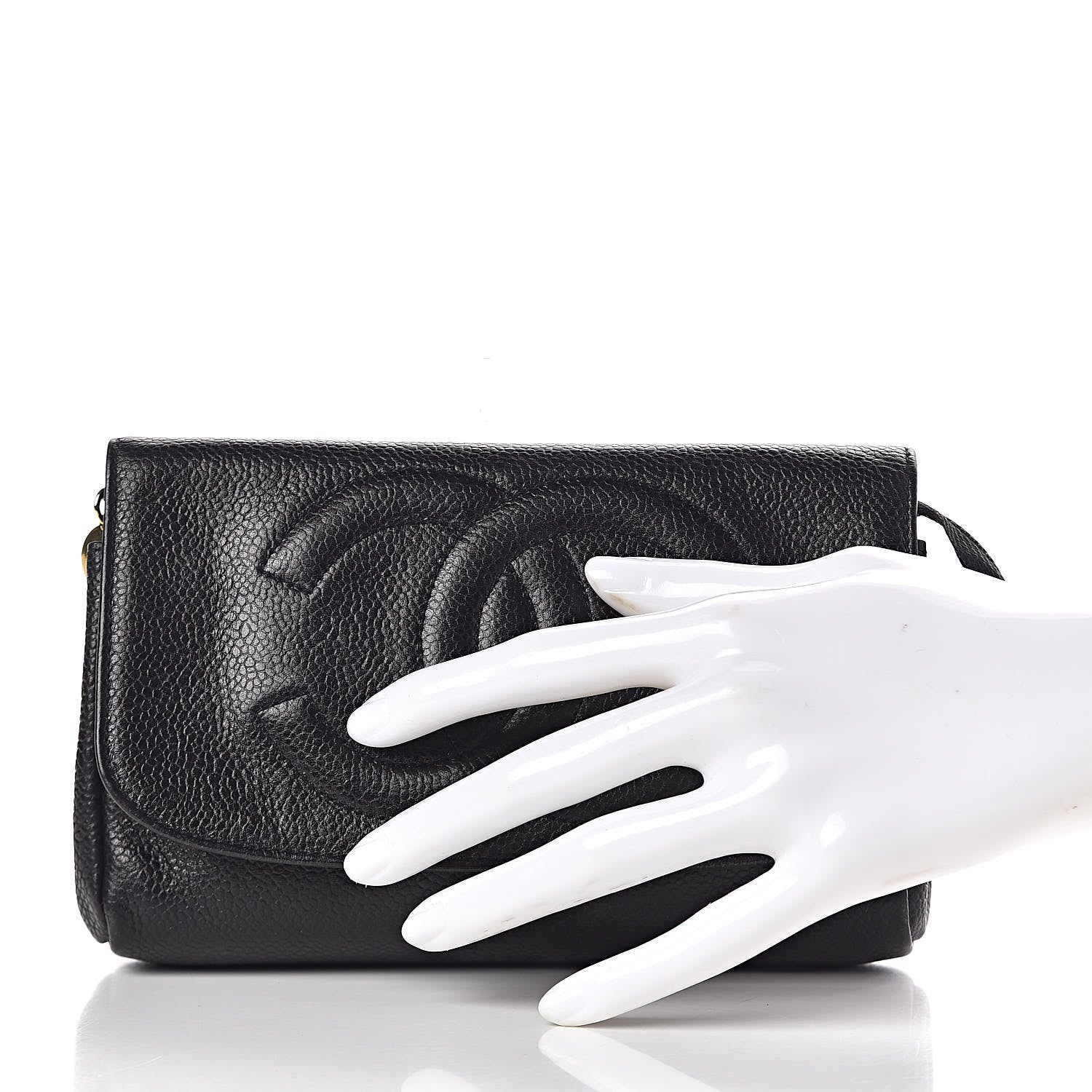 Chanel Caviar Timeless CC Flap Pouch Black 2 of 13