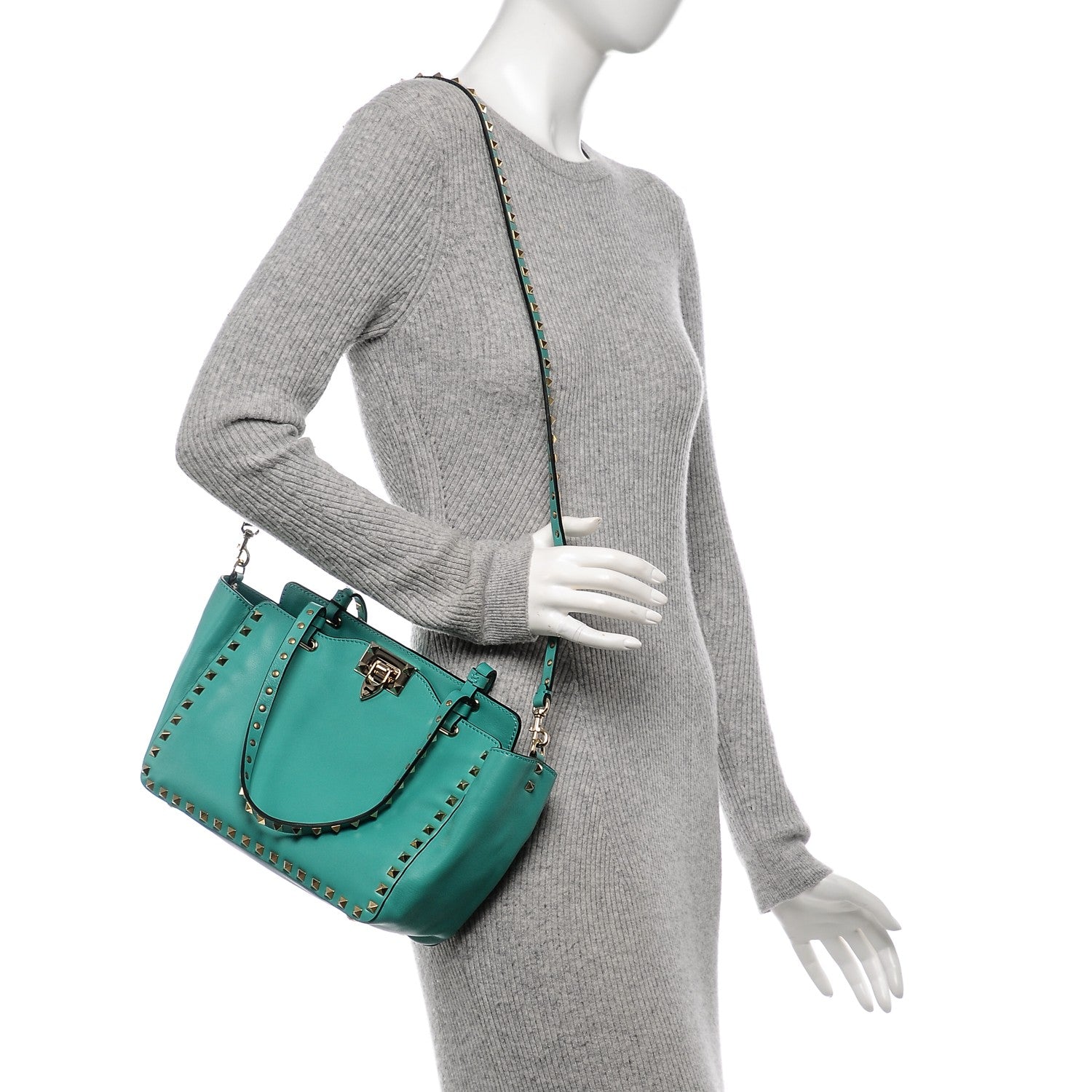 Valentino Garavani Vitello Small Rockstud Tote Colibri 2 of 6