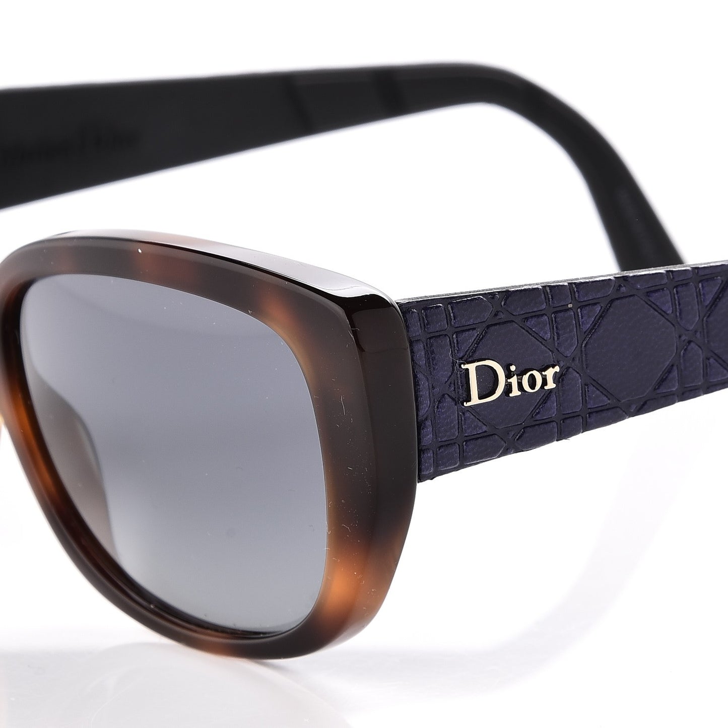Lambskin Cannage Dior Lady 2R Sunglasses Havana Purple