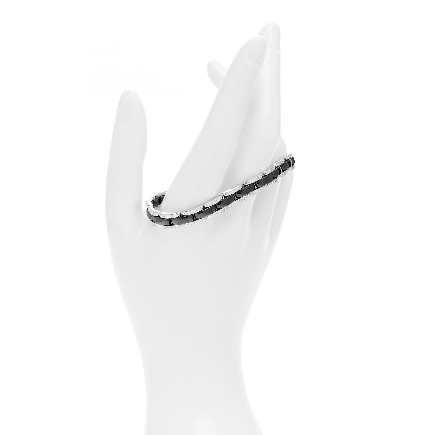 Chanel 18K White Gold Diamond Ceramic Ultra Bracelet Black 2 of 4