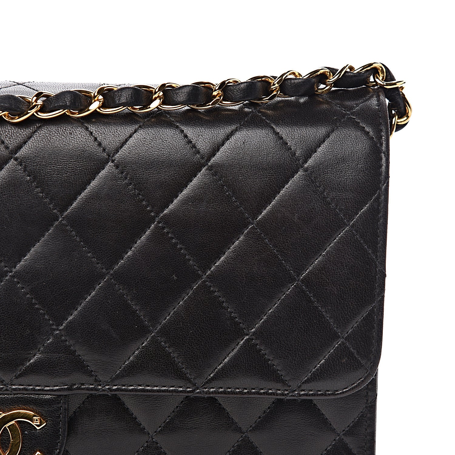Chanel Lambskin Quilted Medium Single Flap Black 13 of 21