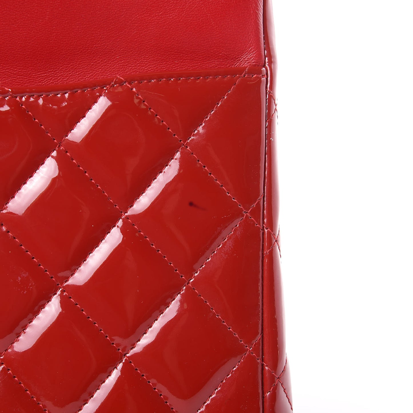 Patent Quilted Maxi Double Flap Red