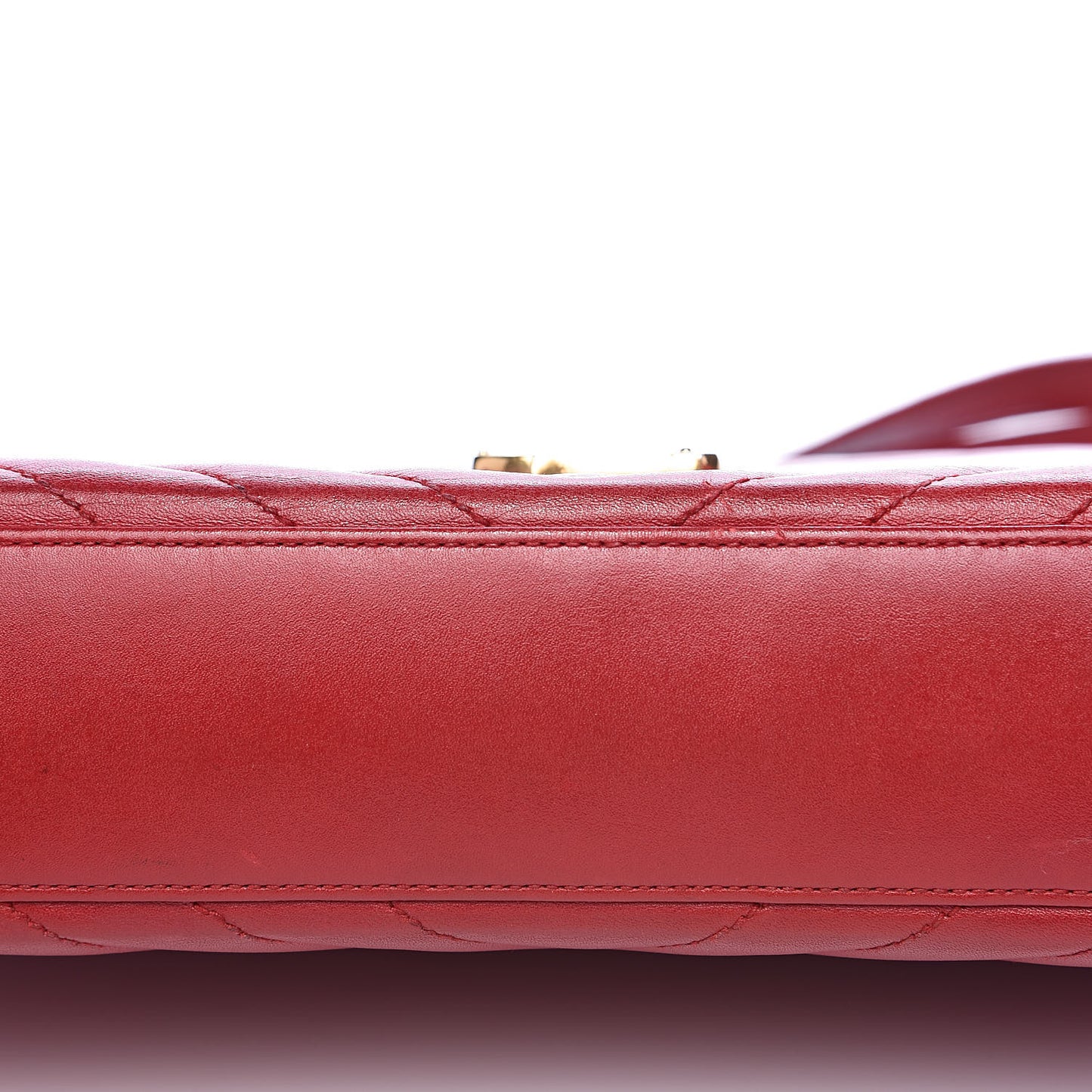 Lambskin Matelasse Chevron Large Monogram Satchel Red
