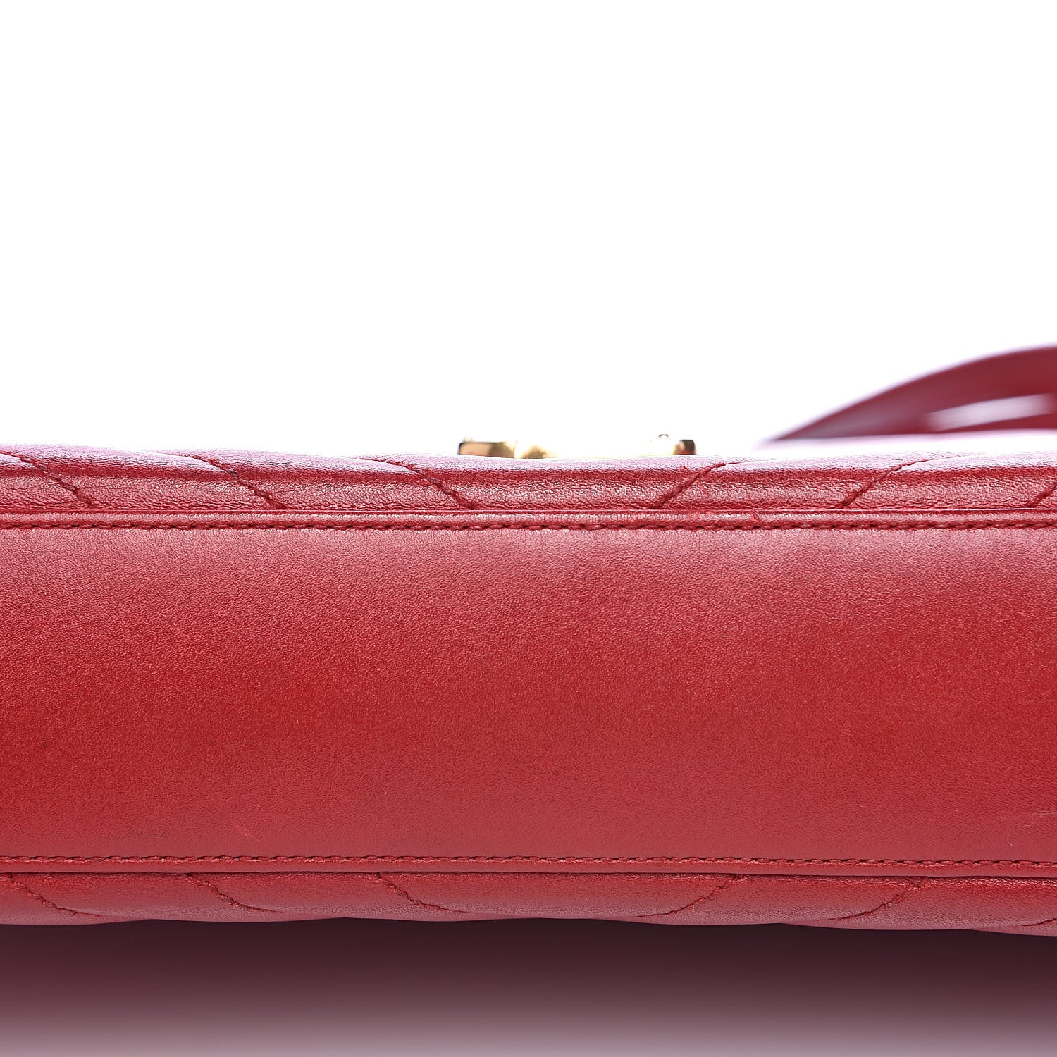 Saint Laurent Lambskin Matelasse Chevron Large Monogram Satchel Red 9 of 20