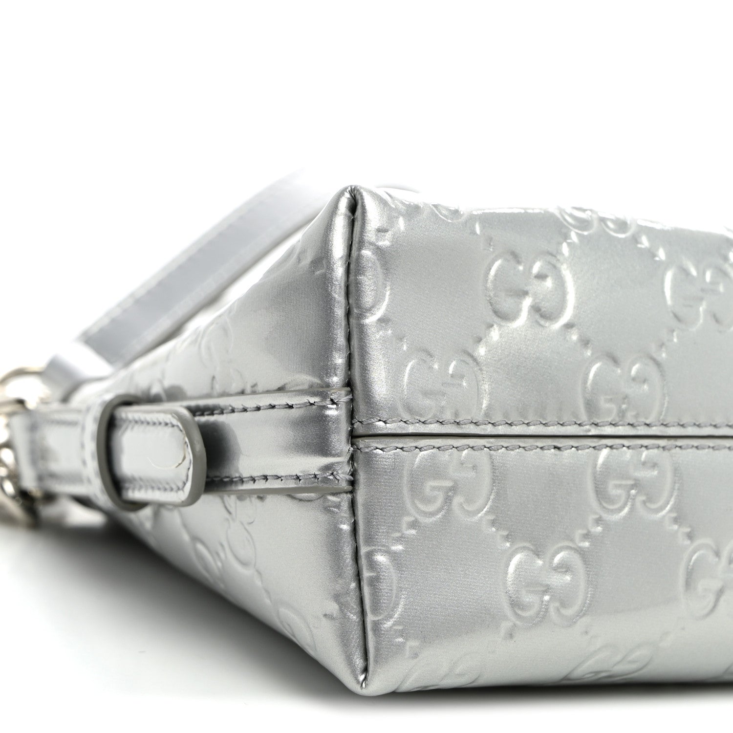 Gucci Shine Guccissima Emblem Small Shoulder Bag Silver 9 of 11