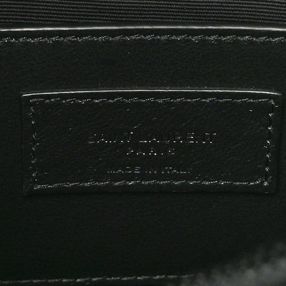 Saint Laurent Sheepskin Matelasse Chevron Monogram Monochrome Medium College Bag Black 6 of 10
