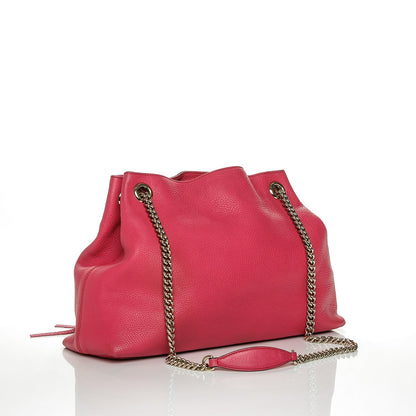 Gucci Pebbled Calfskin Medium Soho Chain Shoulder Bag Pink 3 of 6