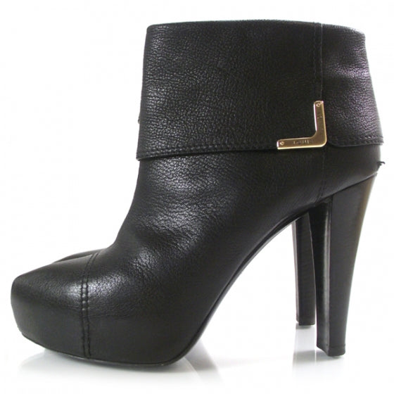 Louis Vuitton Grained Leather Queen Ankle Boots 2 of 8