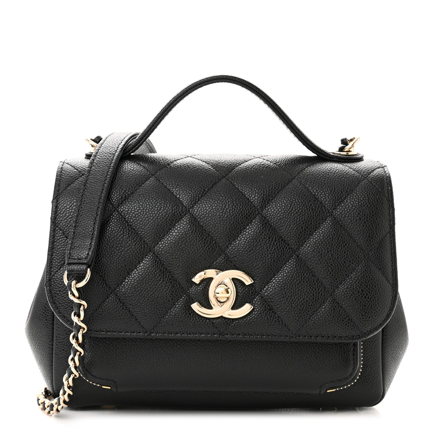 Caviar Quilted Small Business Affinity Flap Black
