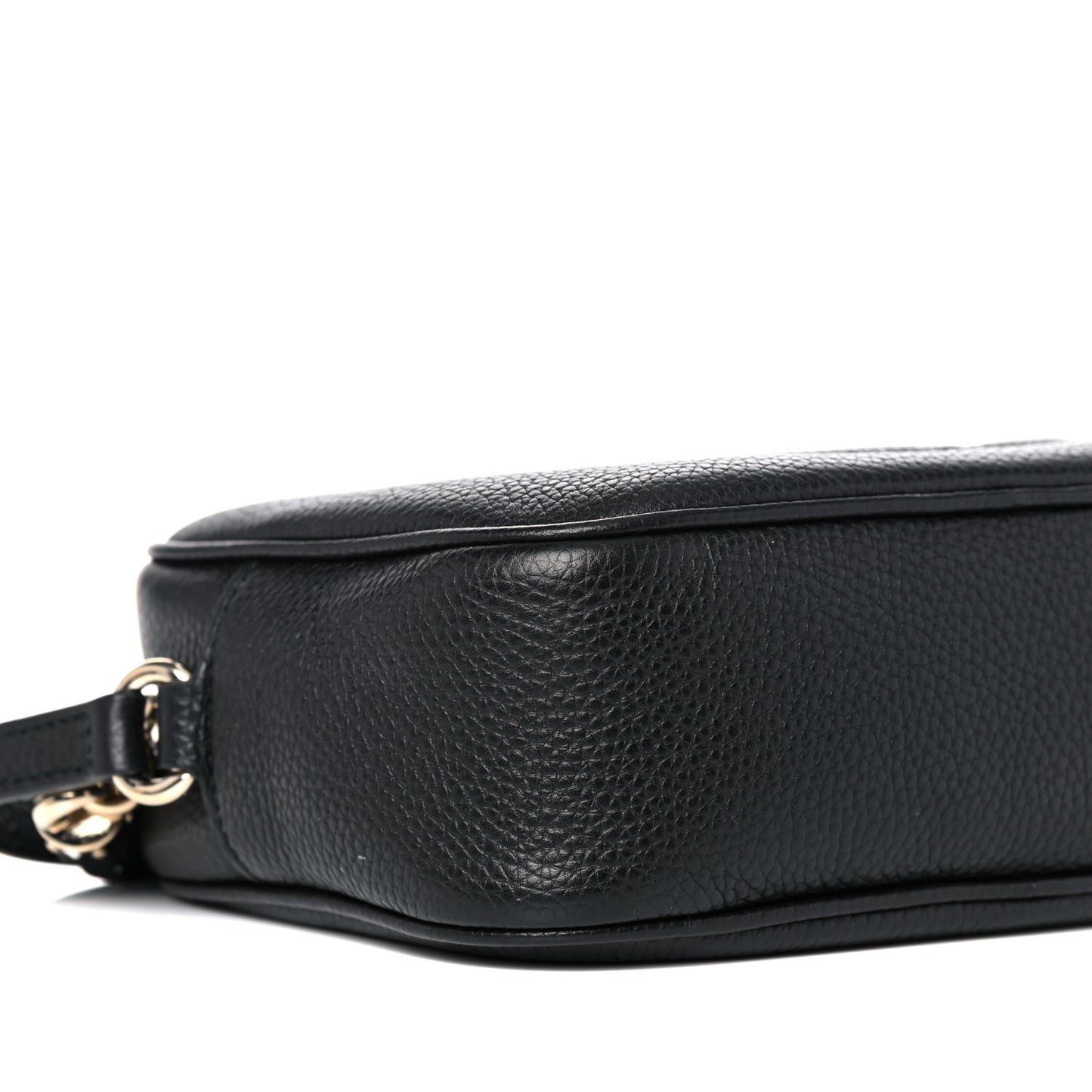 Pebbled Calfskin Small Soho Disco Bag Black