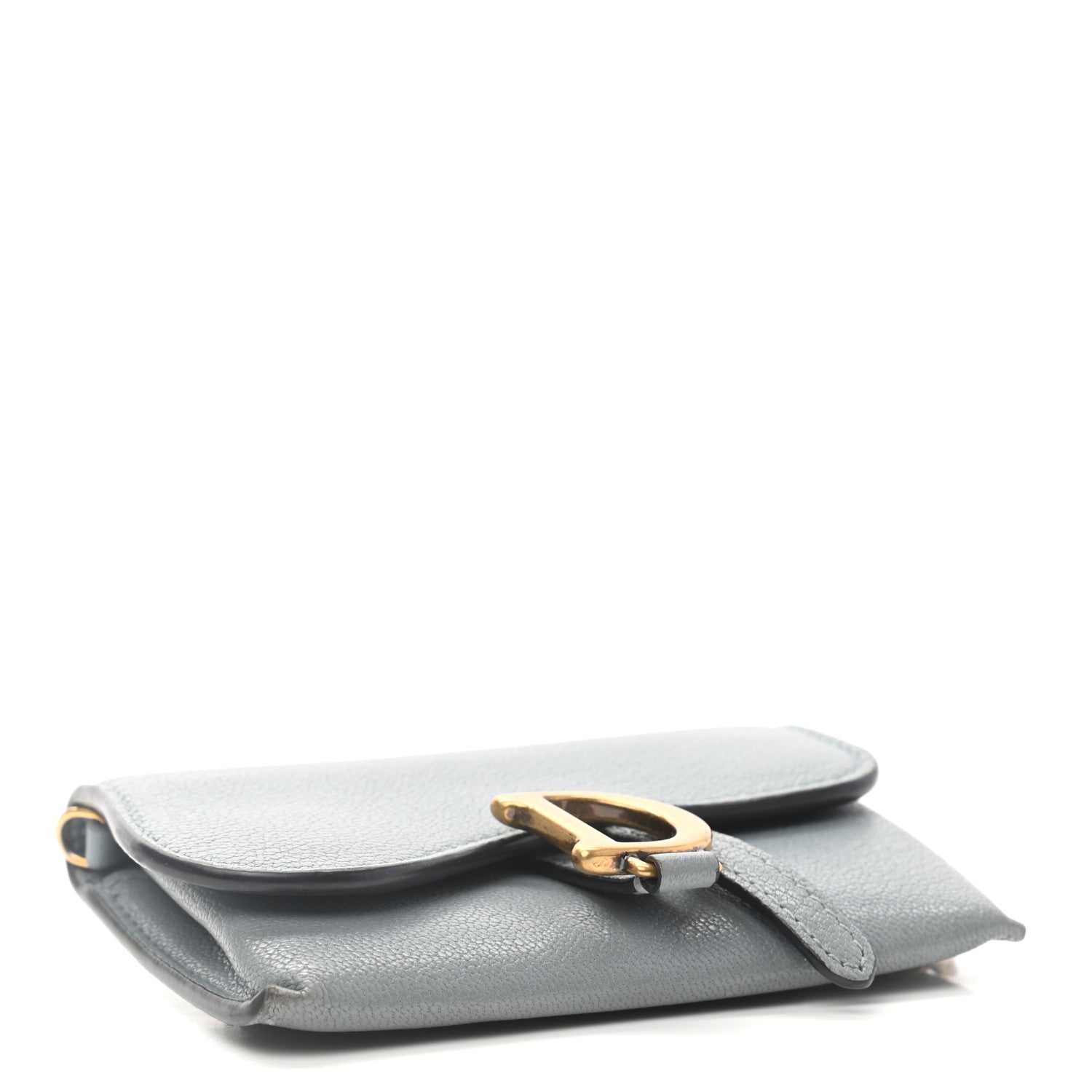 Christian Dior Goatskin Nano Saddle Chain Pouch Blue 4 of 9
