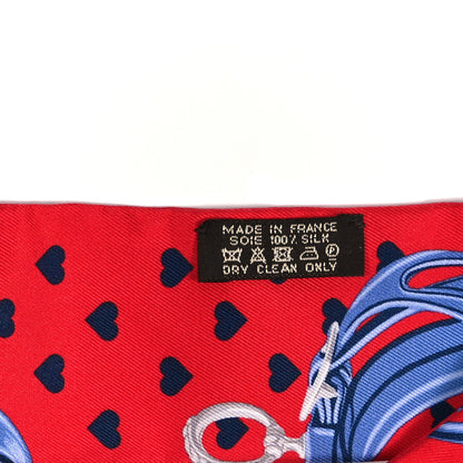 Hermes Silk Brides de Gala Love Twilly Rouge Bleu Bordeaux 3 of 4