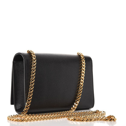 Saint Laurent Grain De Poudre Small Monogram Kate Satchel Black 3 of 7