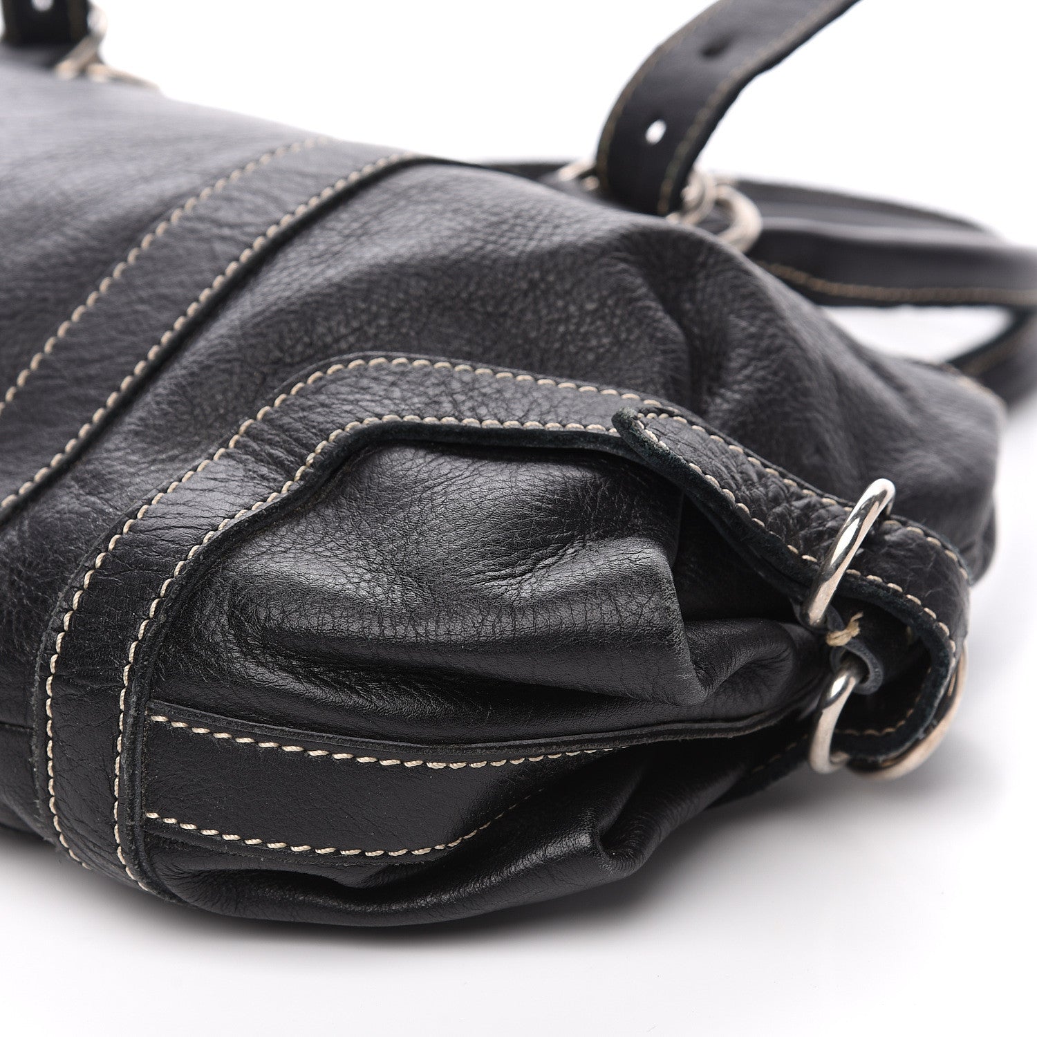 Prada Calfskin Wrapping Satchel Bag Black 11 of 16