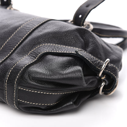 Prada Calfskin Wrapping Satchel Bag Black 11 of 16