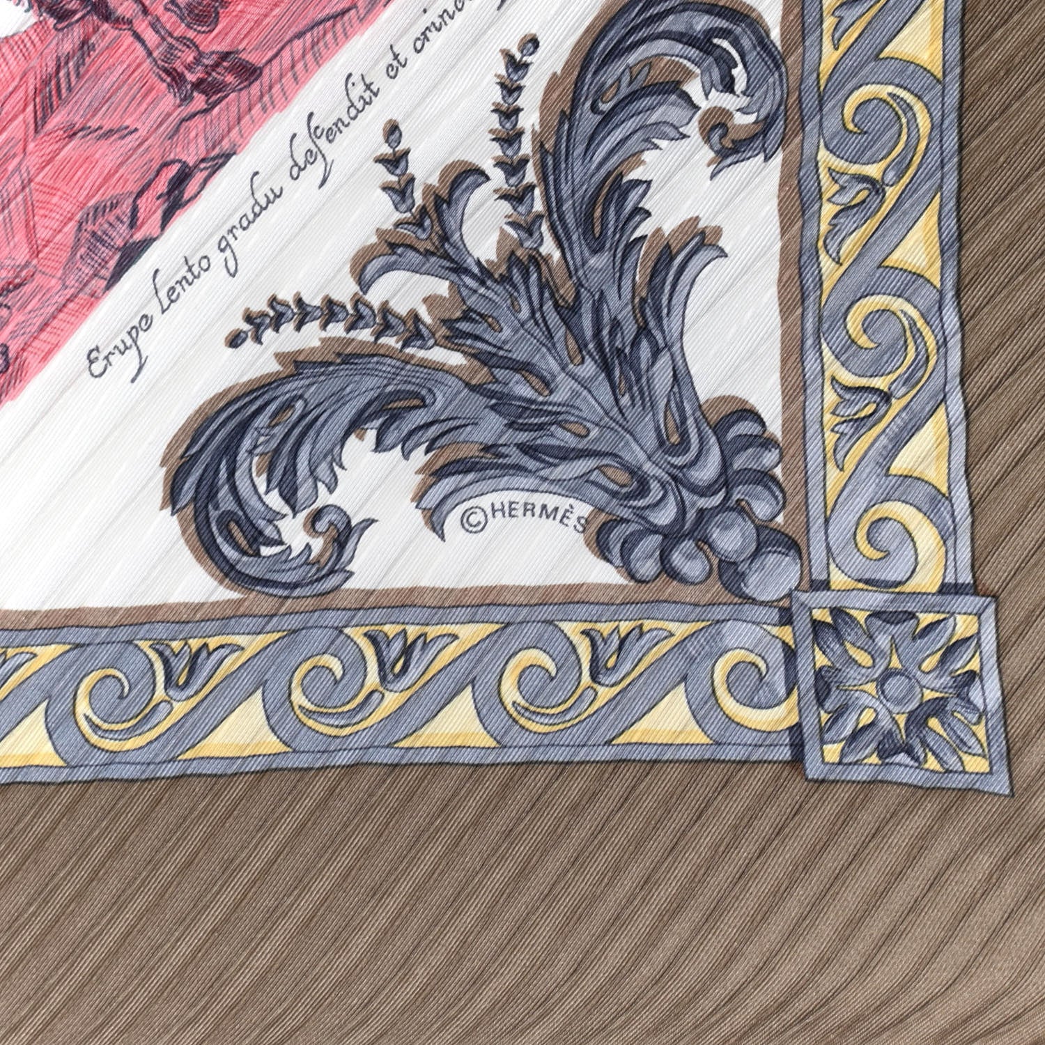 Hermes Silk Courbettes Et Cabrioles Plisse Scarf 90 3 of 7