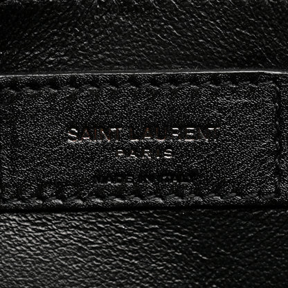 Saint Laurent Calfskin Crocodile Embossed Matelasse Monogram Baby Niki Chain Satchel Black 14 of 25