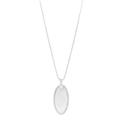 Gucci Sterling Silver Trademark Logo Oval Pendant Necklace 1 of 5