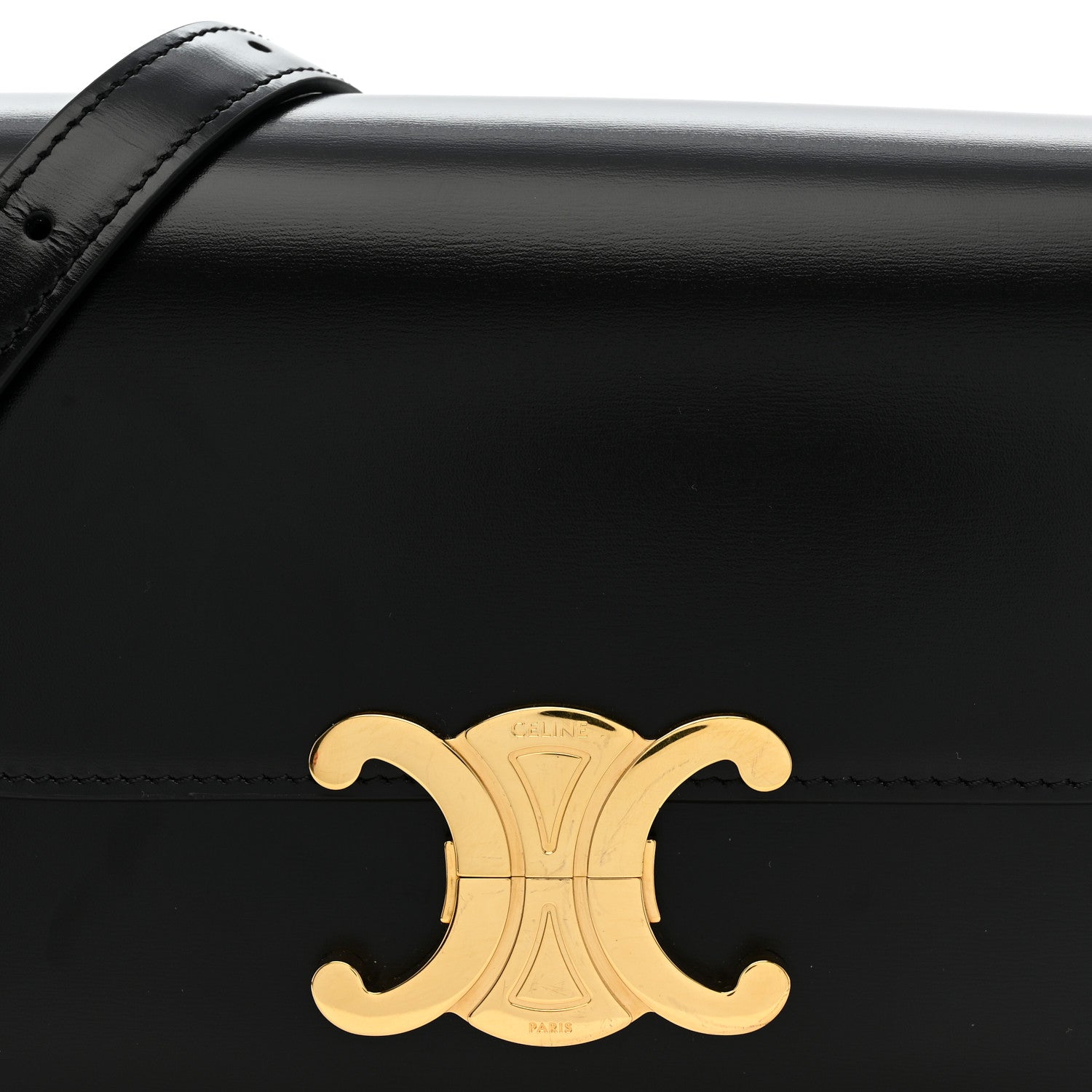 Celine Shiny Calfskin Teen Triomphe Black 8 of 11