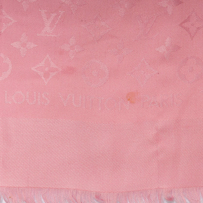 Louis Vuitton Silk Wool Monogram Shawl Pink 4 of 5