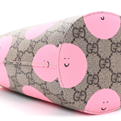 Gucci GG Supreme Monogram Childrens Printed Smile Bucket Bag Beige Dark Brown Yellow Pink 9 of 10
