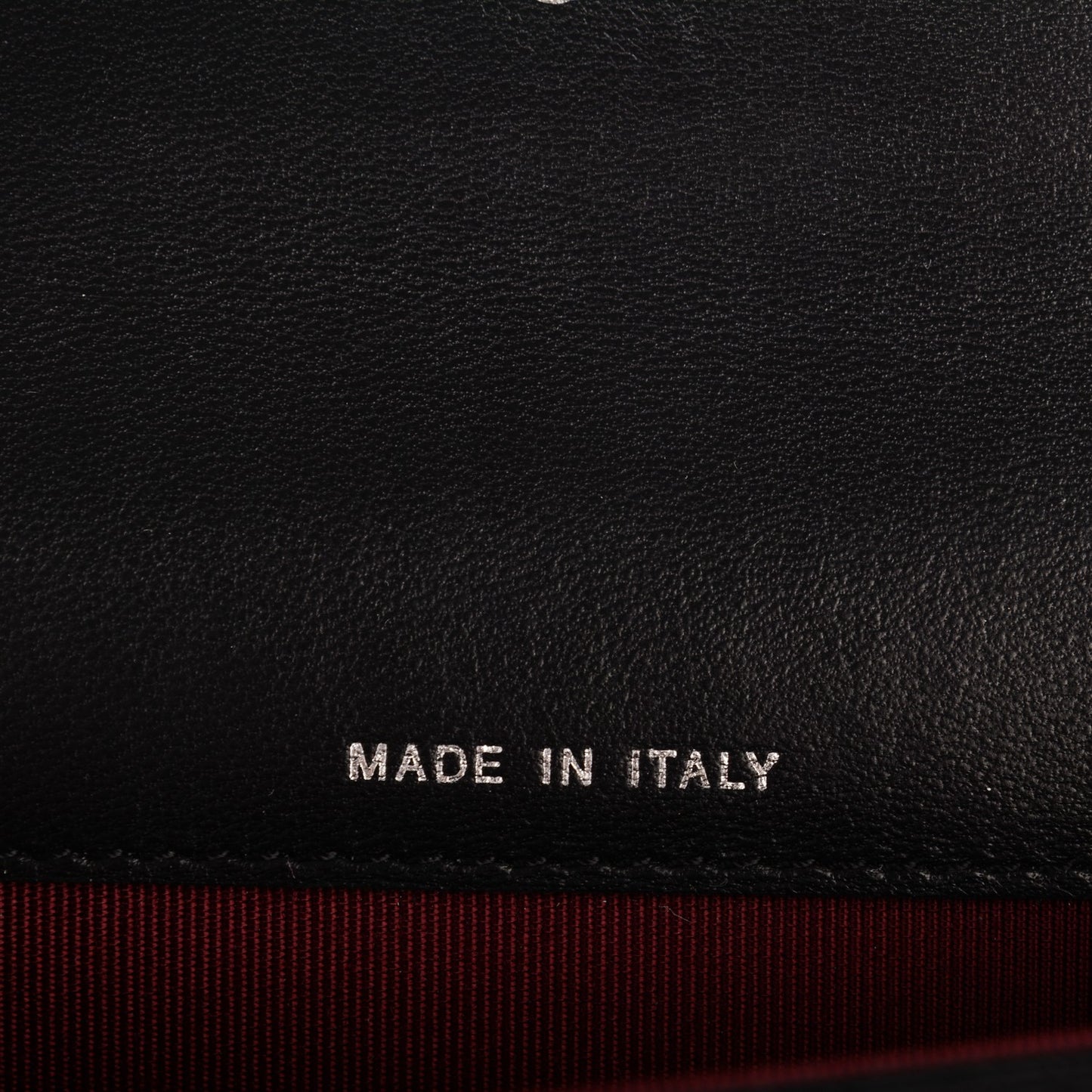 Lambskin Quilted Flap Card Holder Black