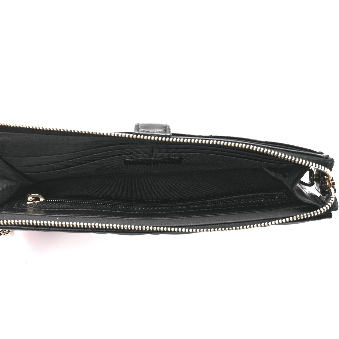 Lambskin Quilted All About Chanel Charm Wristlet Wallet Black