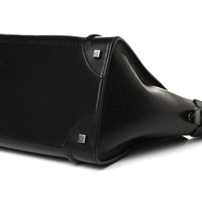 Celine Calfskin Astrakhan Embossed Mini Luggage Black 9 of 22
