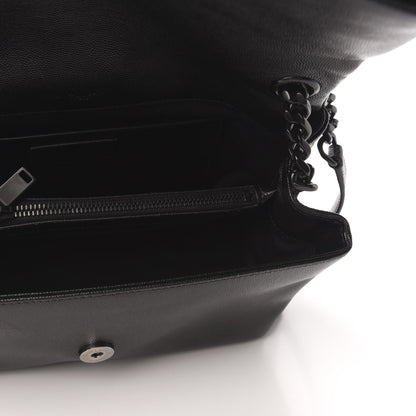 Saint Laurent Grain De Poudre Medium West Hollywood Monogram Fold-Over Black 5 of 9