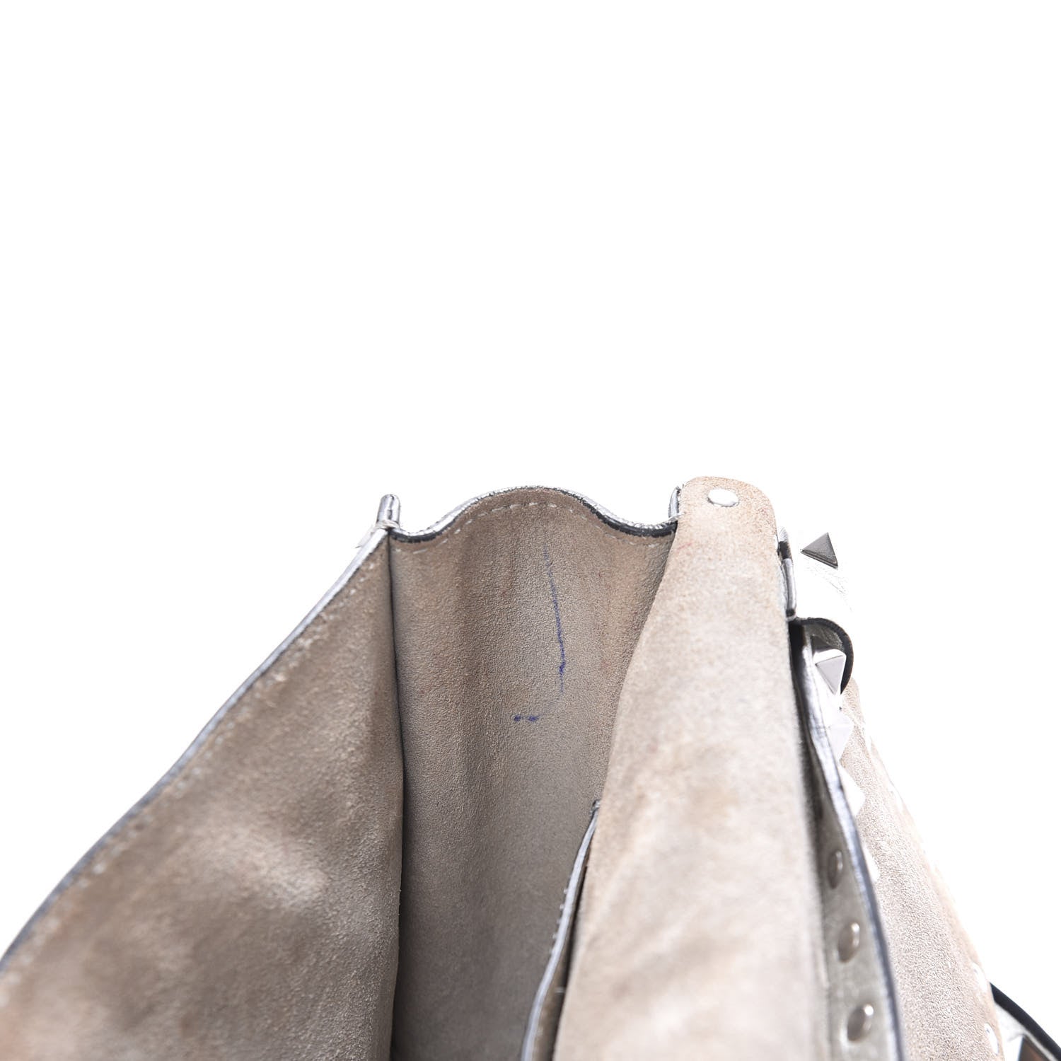 Valentino Garavani Metallic Pebbled Calfskin Medium Rockstud Flip Lock Crossbody Bag Silver 9 of 12