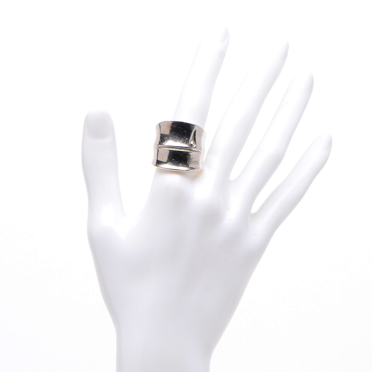 Gucci Sterling Silver Bamboo Ring 61.5 9.75 2 of 7