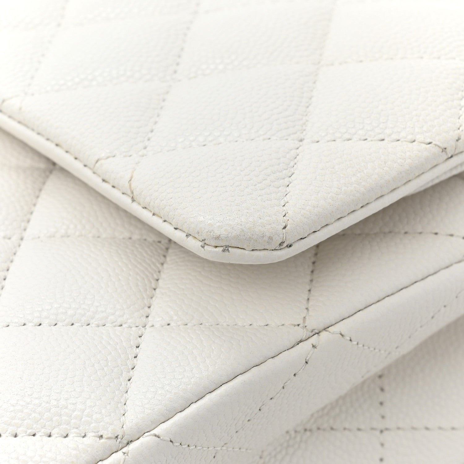 Chanel Caviar Quilted Medium Double Flap White 11 of 15