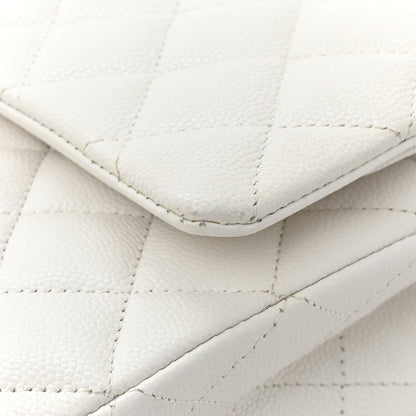 Chanel Caviar Quilted Medium Double Flap White 11 of 15
