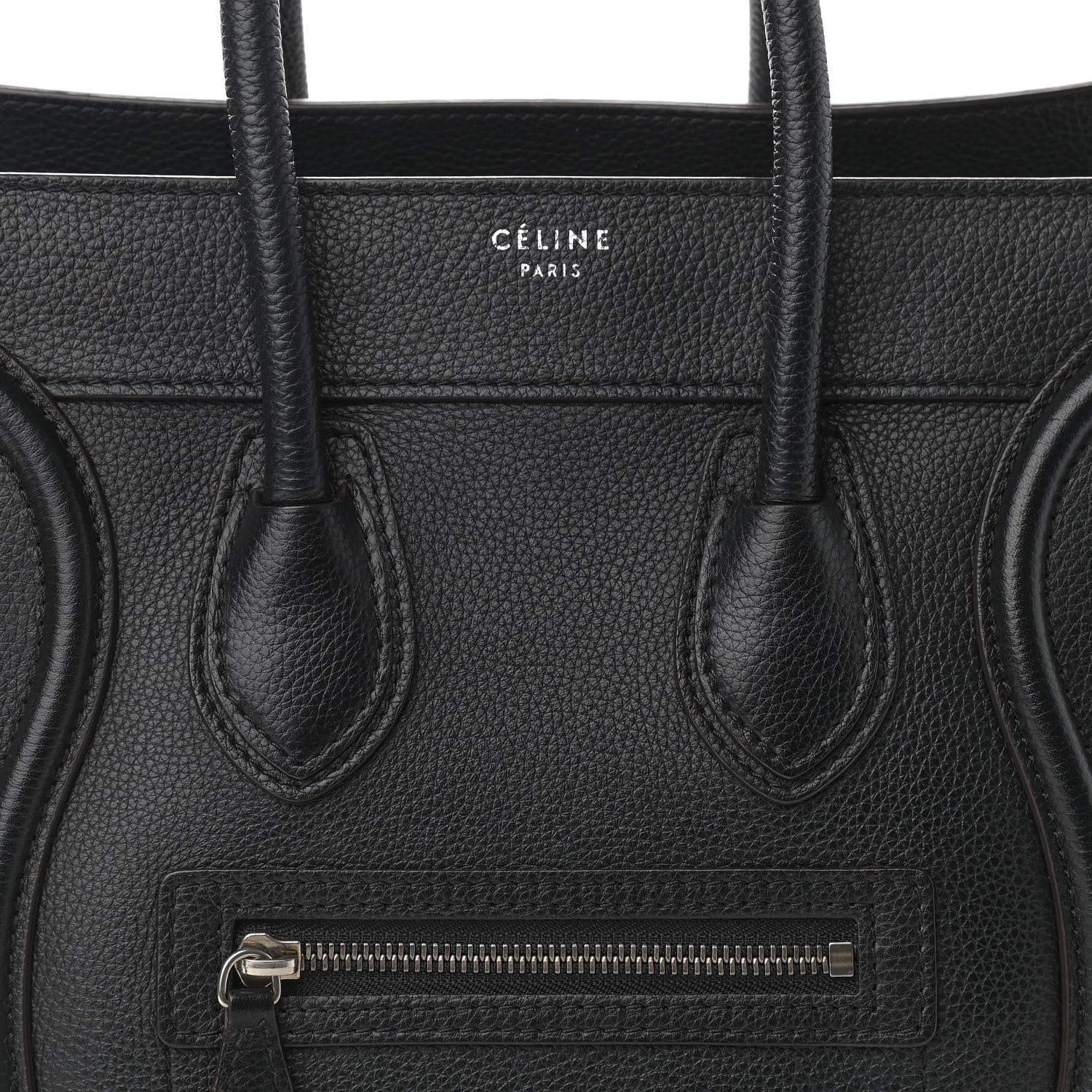 Celine Drummed Calfskin Micro Luggage Black 8 of 11