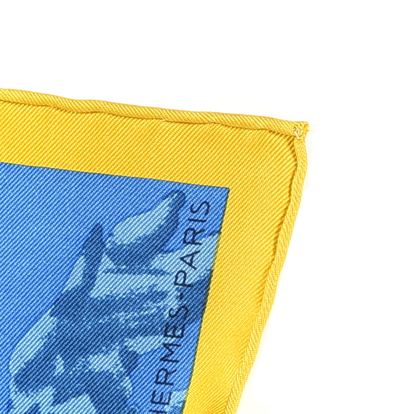 Silk Les Tigreaux Pocket Square Bleu Moyen Ocre