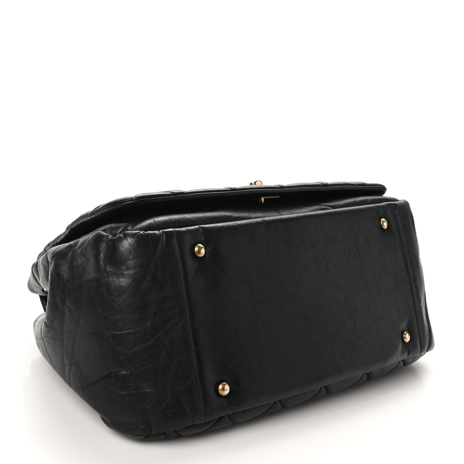 Chanel Aged Calfskin Quilted Large Pondichery Flap Black 4 of 10