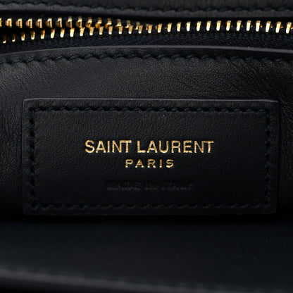 Saint Laurent Lambskin Quilted Le Maillon Satchel Marine 6 of 11