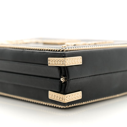 Chanel Lambskin Room Card Minaudiere Evening Bag Black Gold 9 of 11