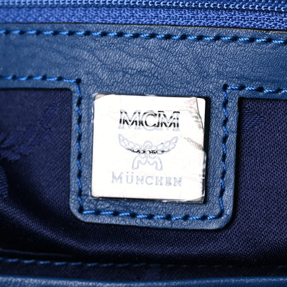 MCM Visetos Large Traveler Weekender Bag Navy Blue 5 of 10