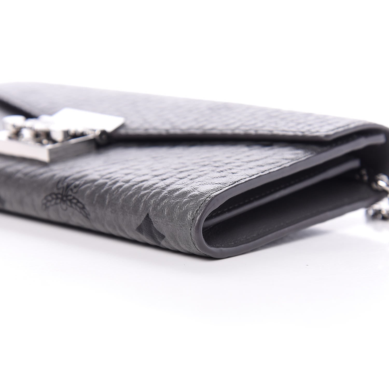 MCM Visetos Large Patricia Wallet On Chain Phantom Grey 9 of 11