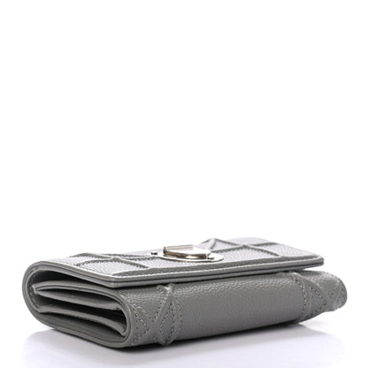 Christian Dior Grained Calfskin Cannage Diorama Elancee Wallet Grey 4 of 8