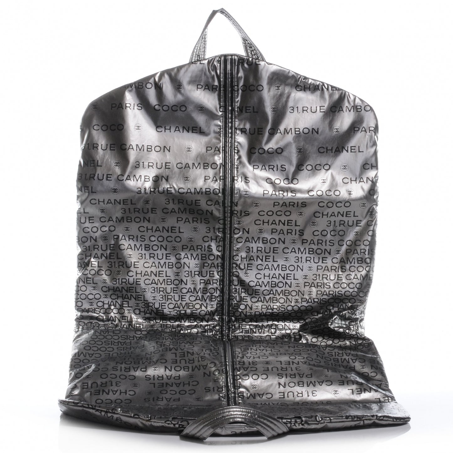 Metallic Coated Canvas Unlimited Garment Travel Bag Argent Fonce