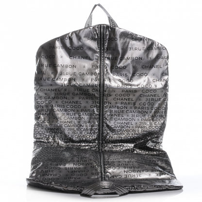 Chanel Metallic Coated Canvas Unlimited Garment Travel Bag Argent Fonce 4 of 7